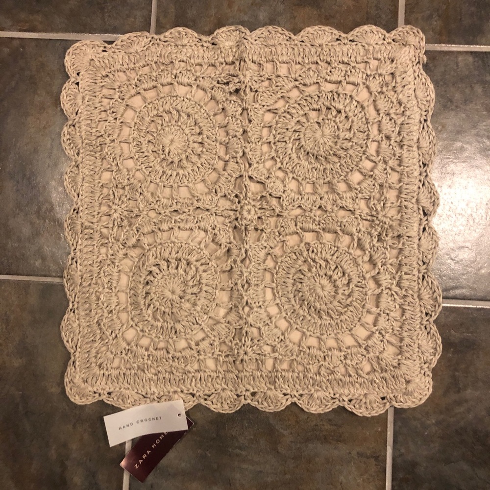 NWT Zara Home Crochet Pillow Cover